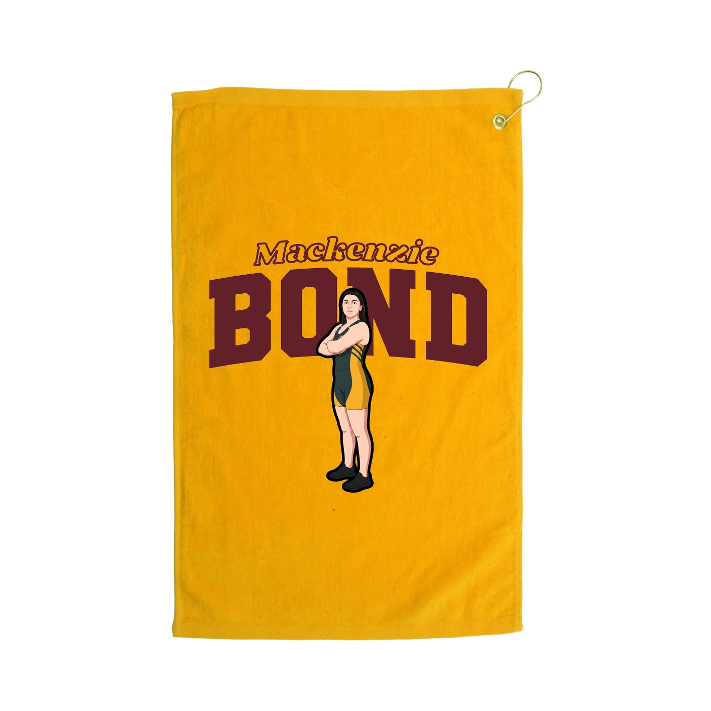 Golf Towel — Name Arch in Gold