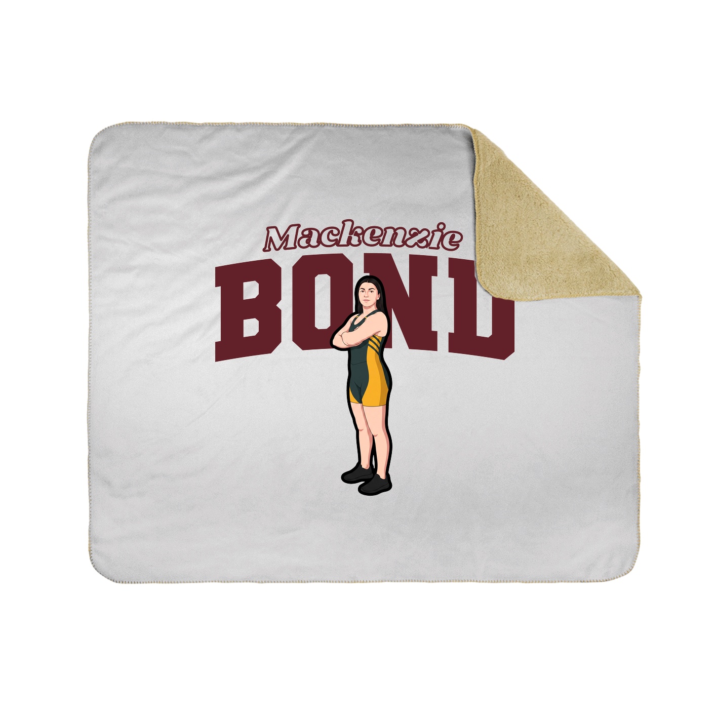 Throw Blanket — Name Arch in White