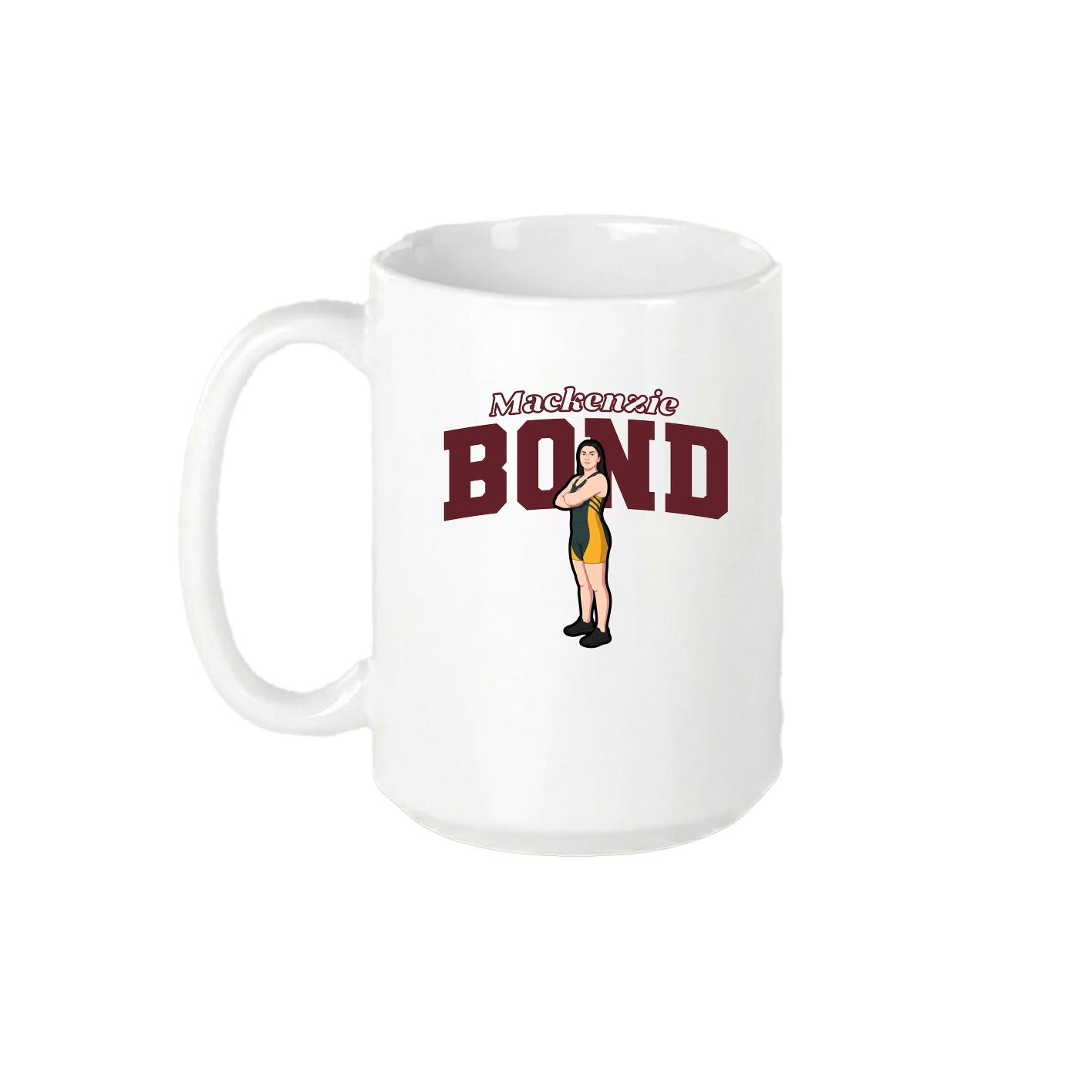 15oz Coffee Mug — Name Arch in White