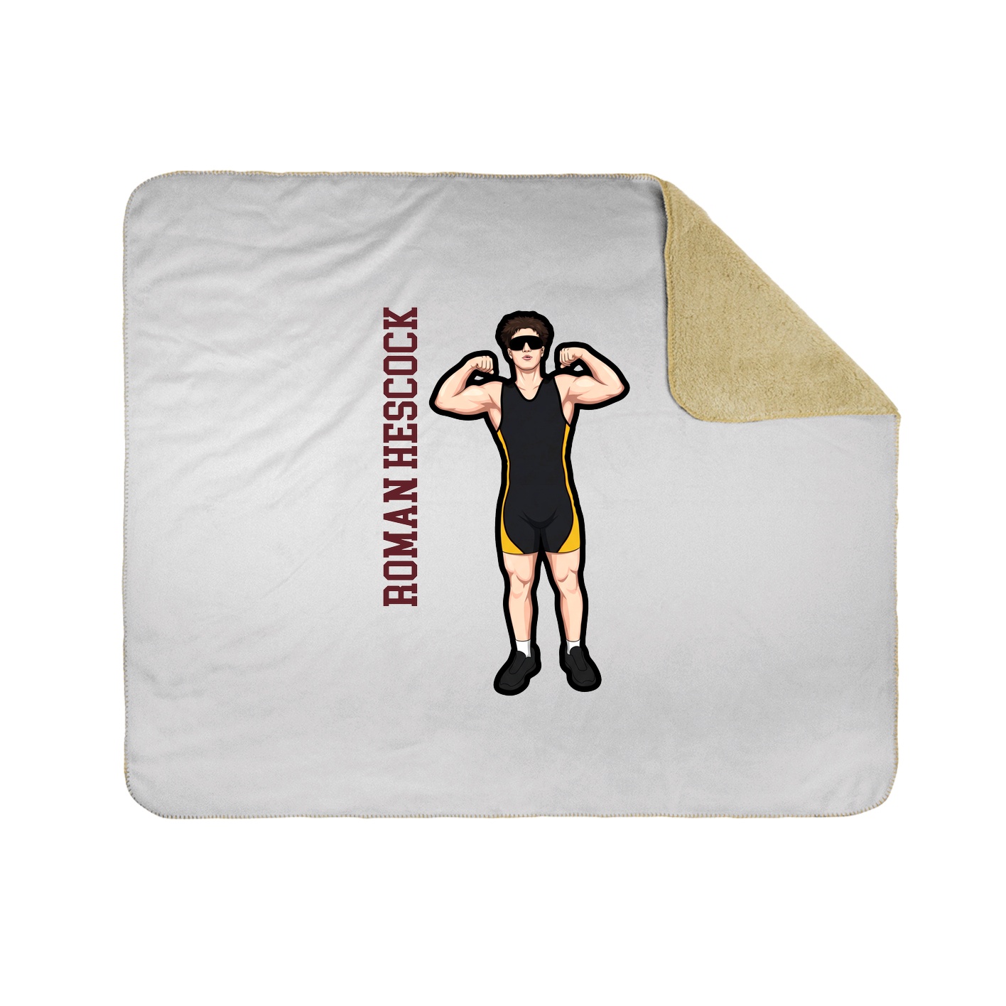 Throw Blanket — Name Vertical in White