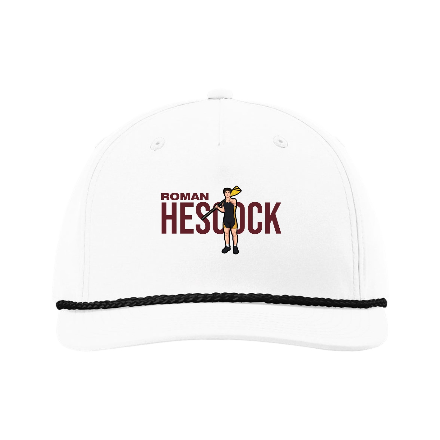 Five-Panel Classic Rope Cap — Player Name in White