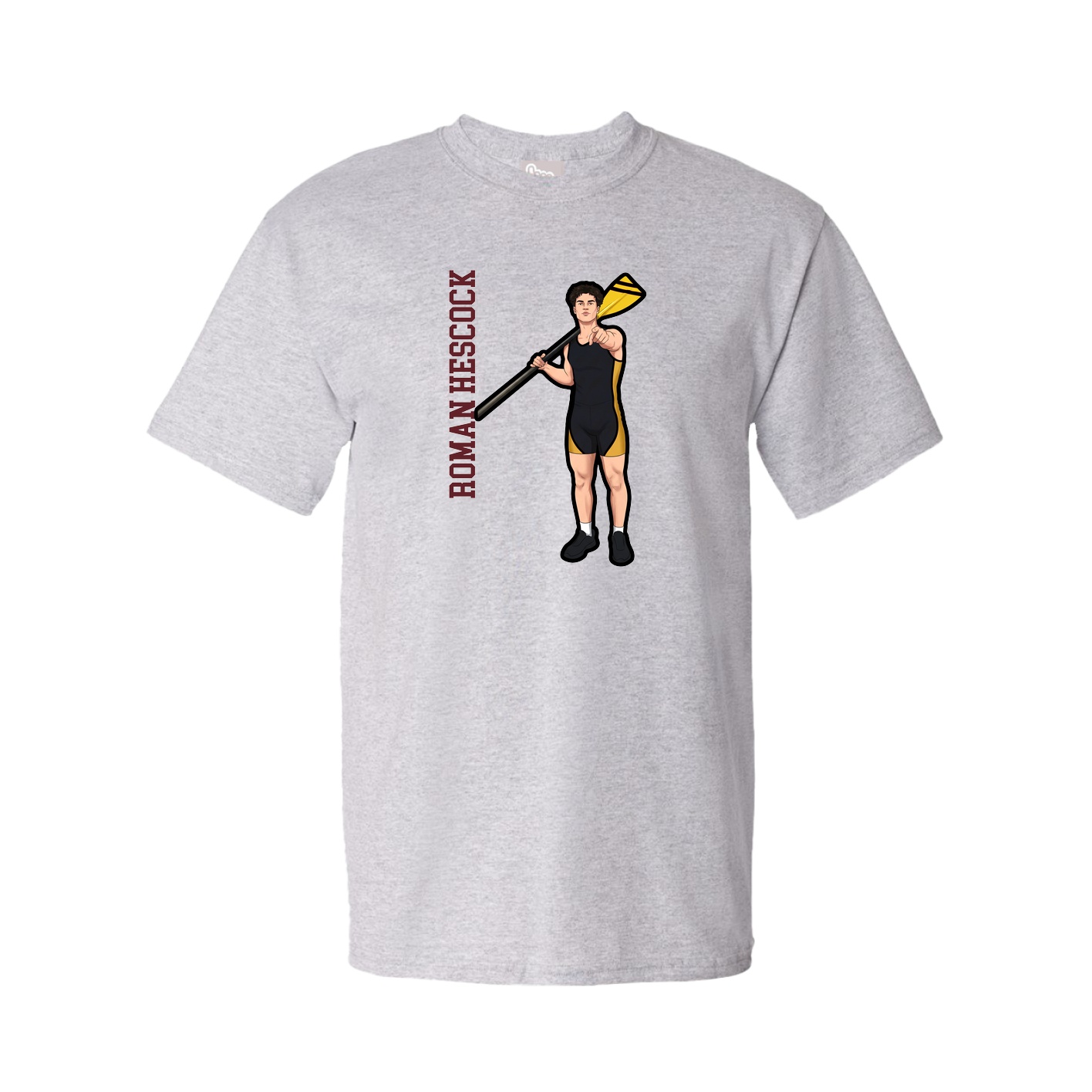Youth Tee — Name Vertical in Grey