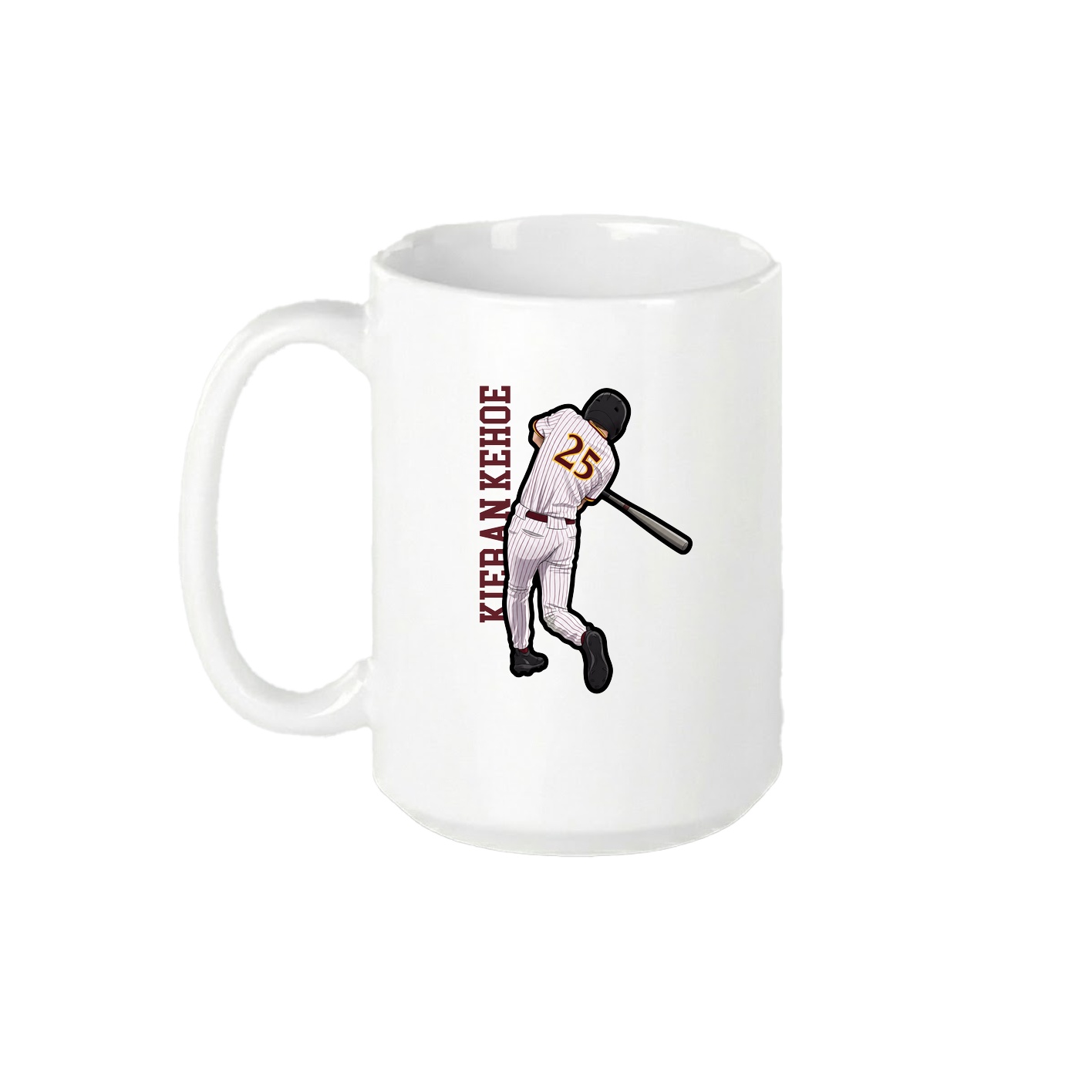 15oz Coffee Mug — Name Vertical in White