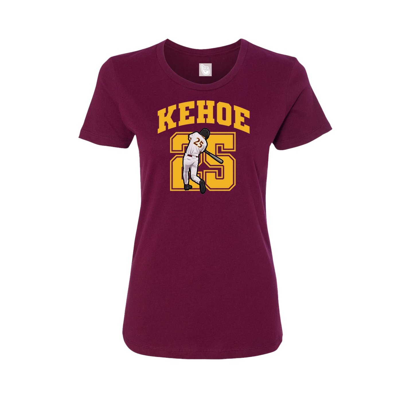 Fitted Women's Tee — Number in Maroon