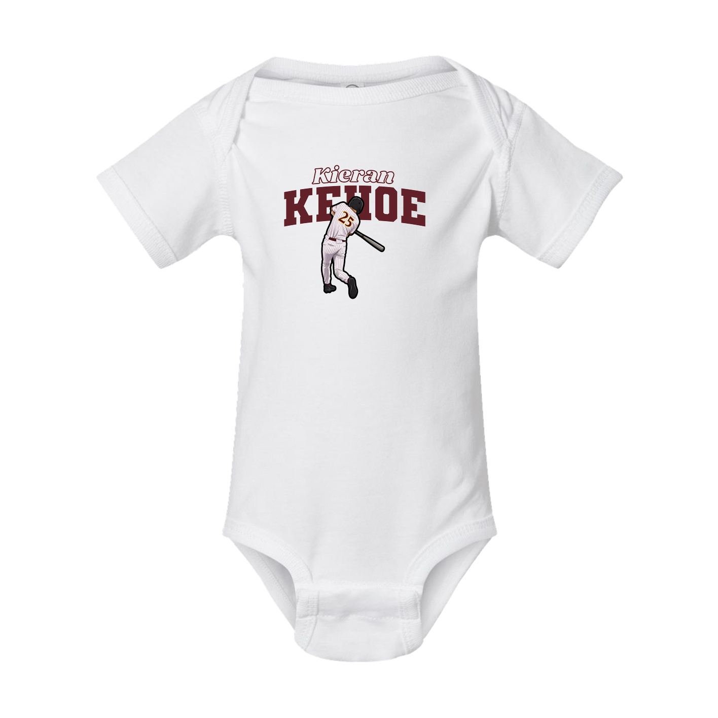 Baby Onesie — Name Arch in White