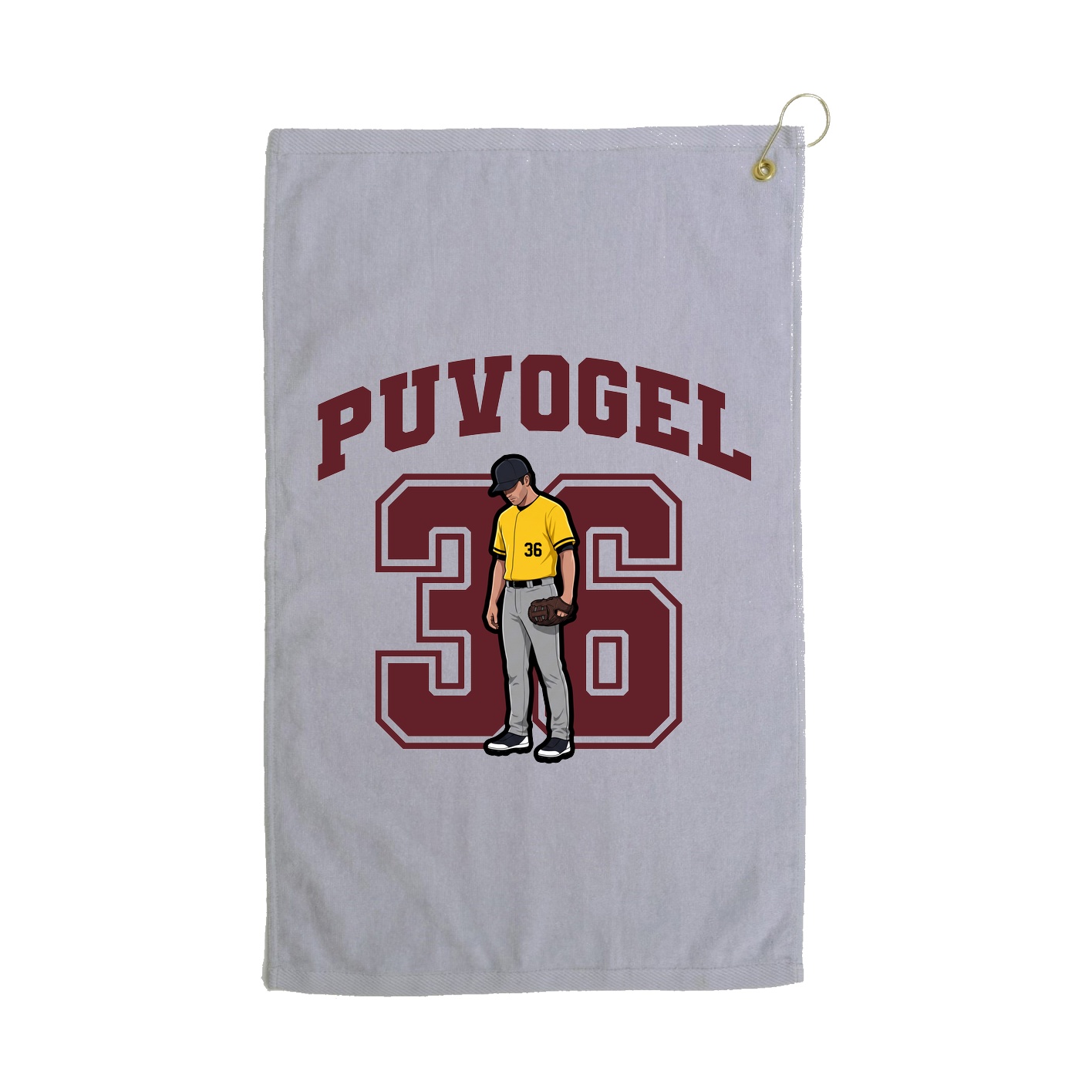 Golf Towel — Number in Grey