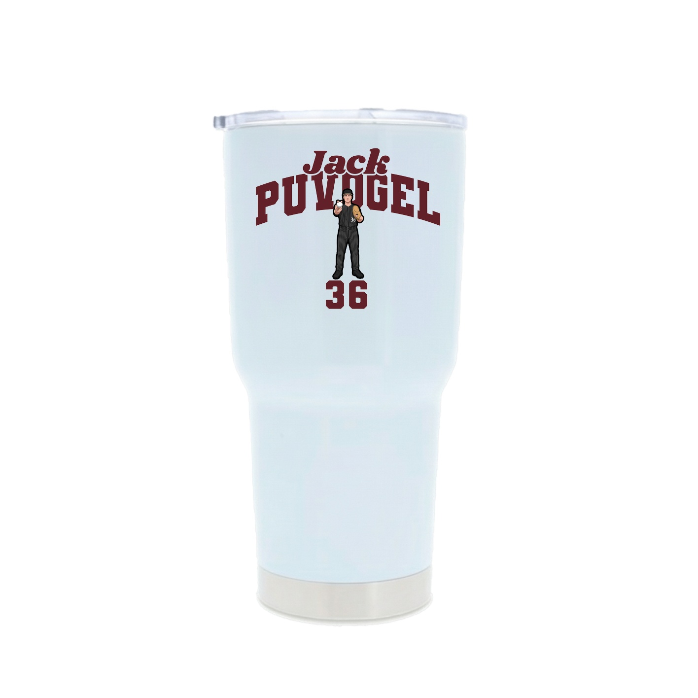 30oz Stainless Steel Tumbler — Signature Arch in White