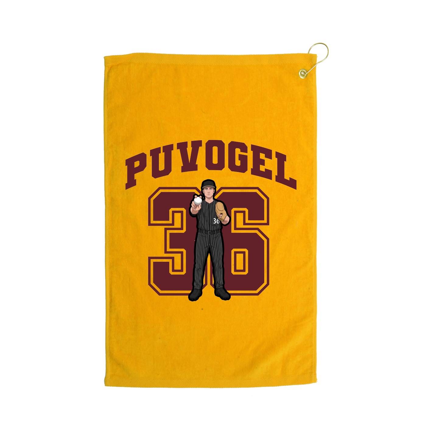 Golf Towel — Number in Gold