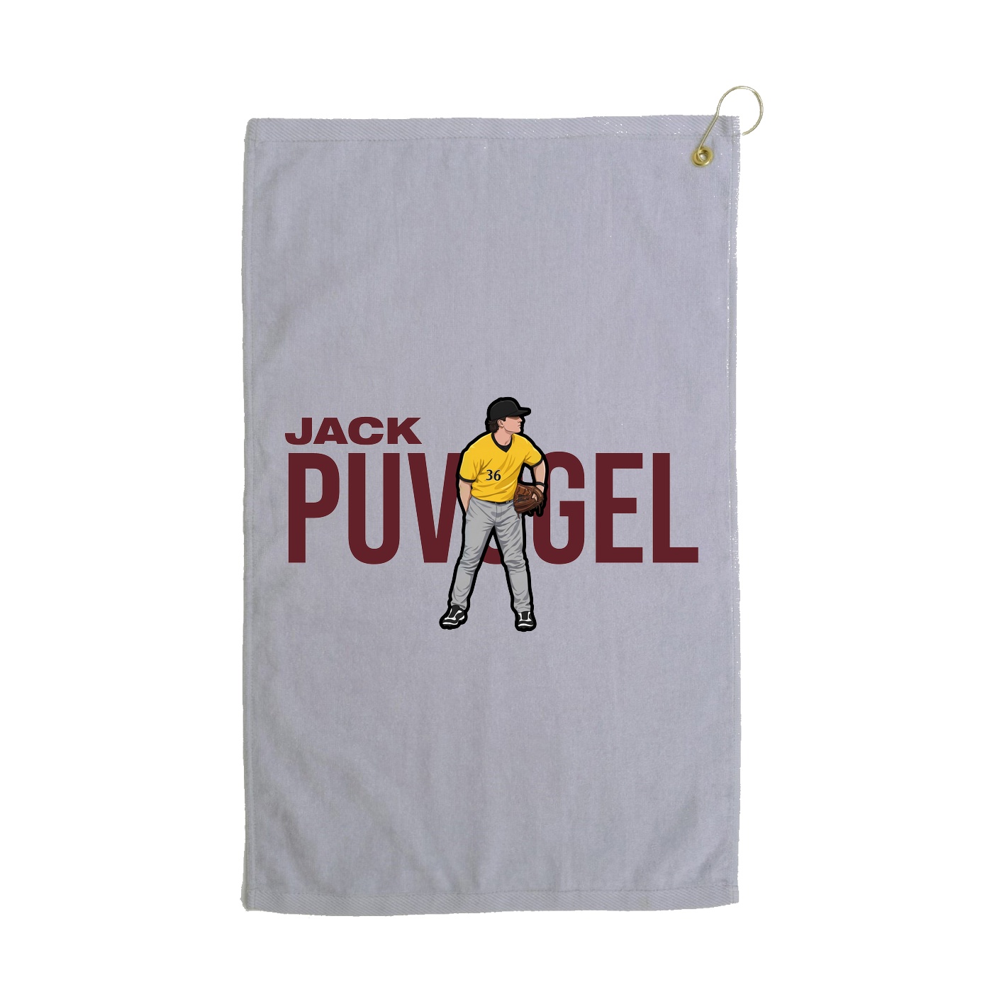 Golf Towel — Player Name in Grey