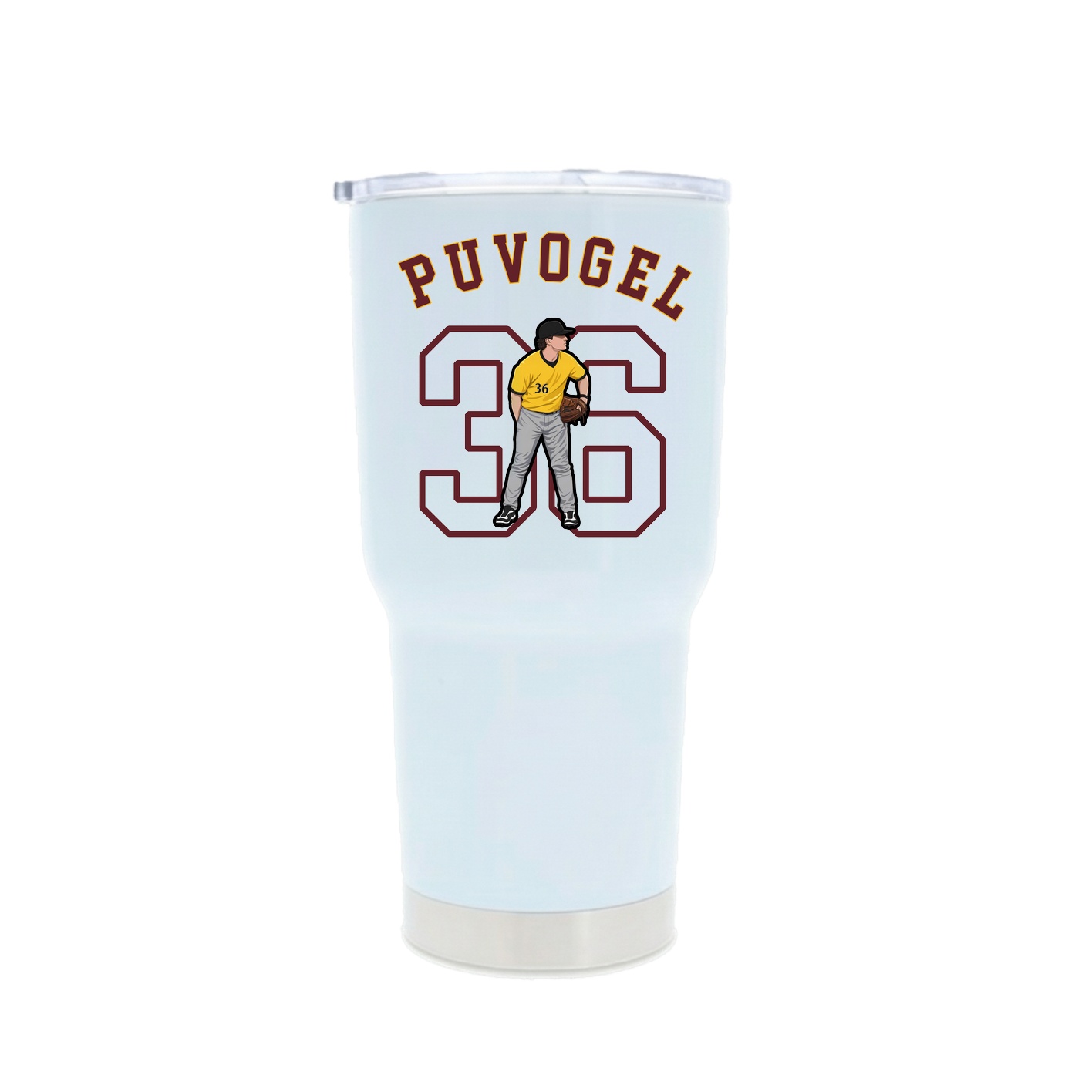 30oz Stainless Steel Tumbler — Shirsey Arch in White