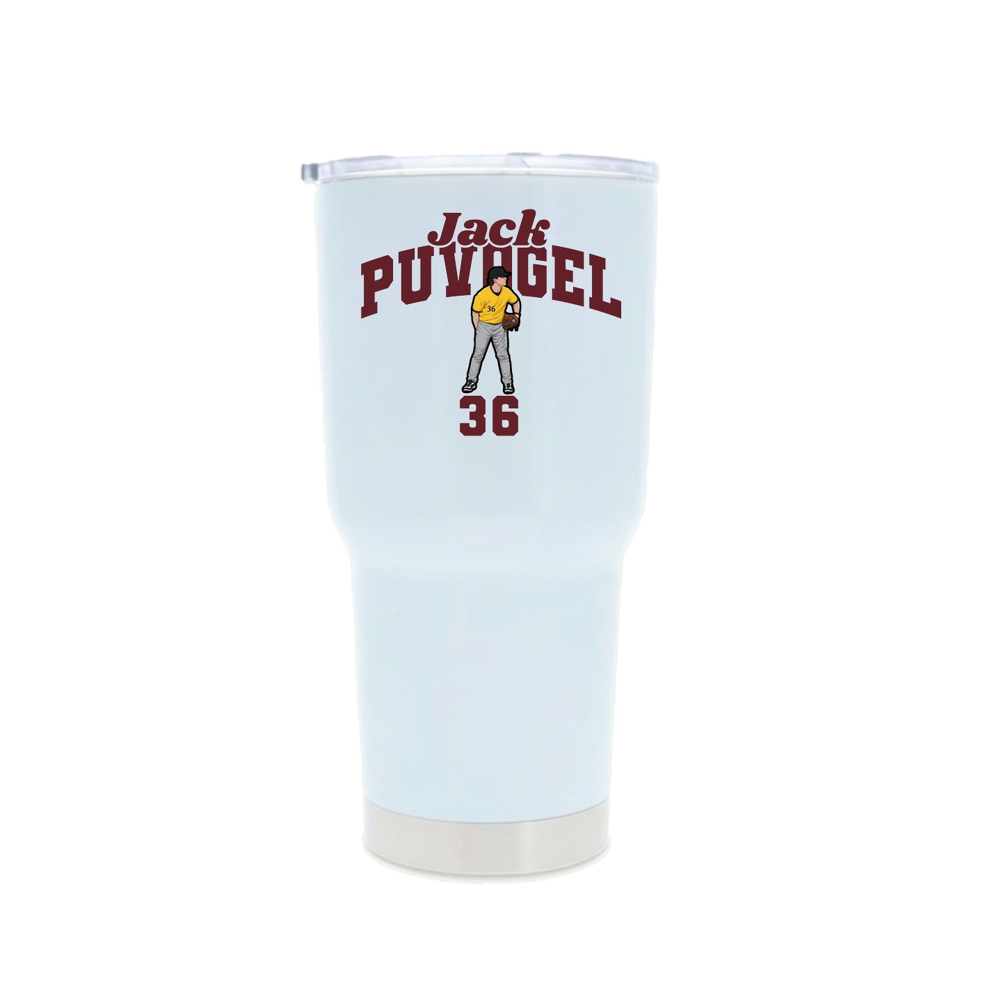 30oz Stainless Steel Tumbler — Signature Arch in White