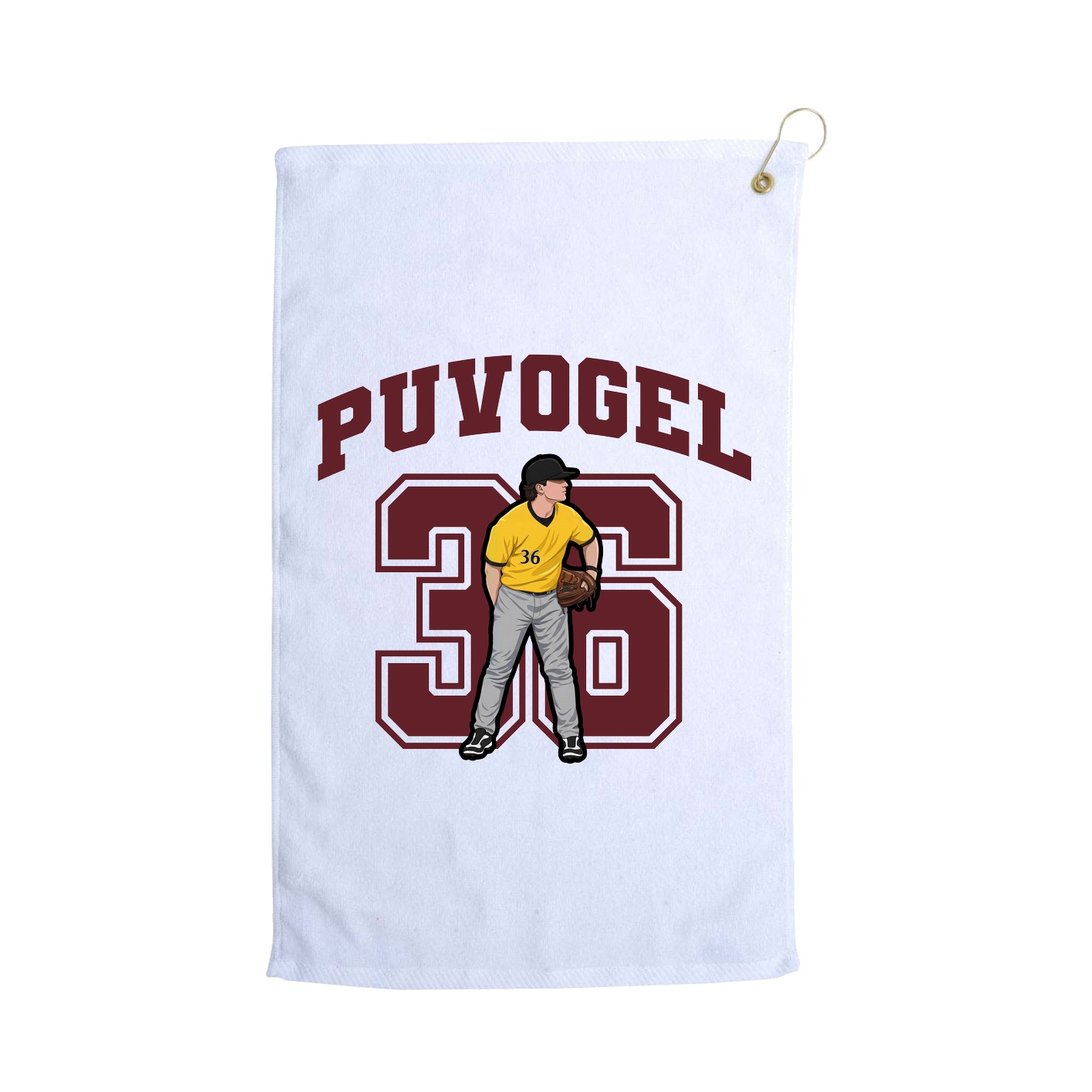 Golf Towel — Number in White