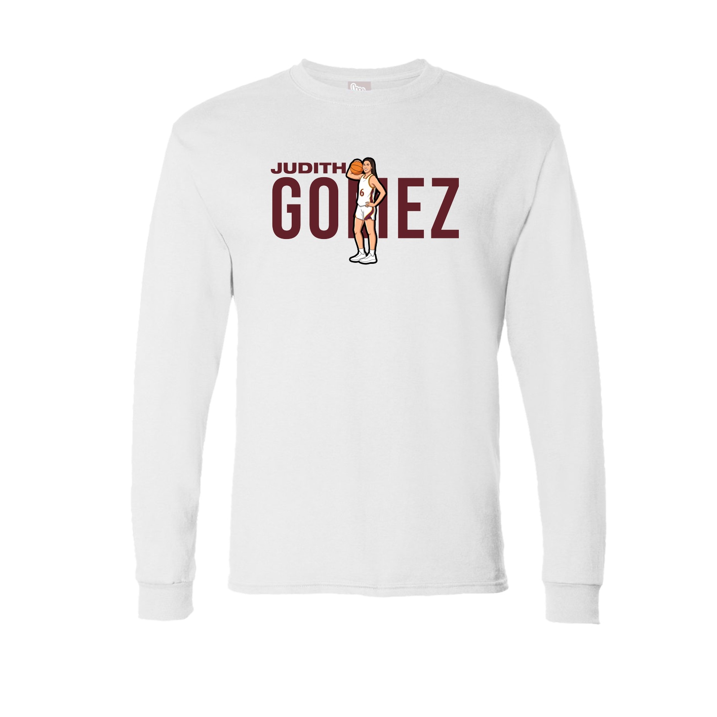 Long Sleeve Tee — Player Name in White