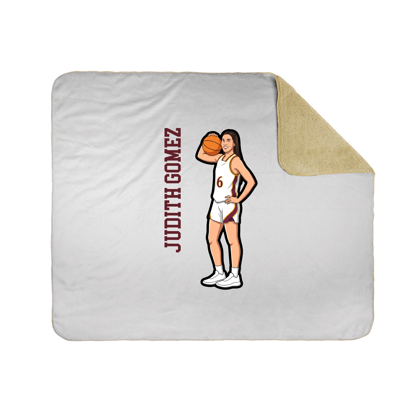 Throw Blanket — Name Vertical in White