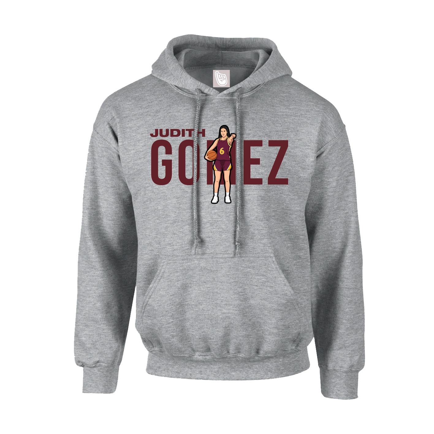 Youth Hoodie — Player Name in Grey