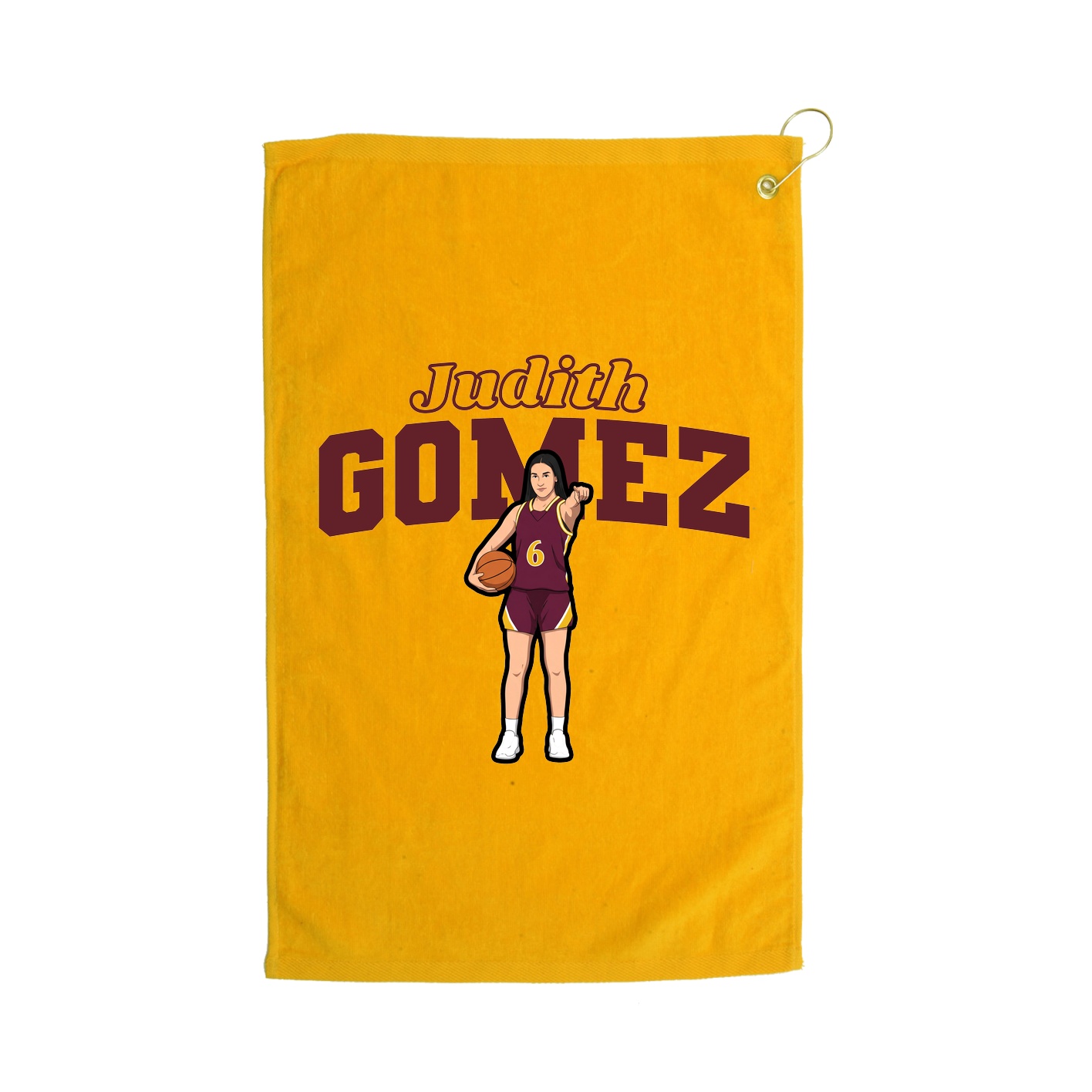 Golf Towel — Name Arch in Gold
