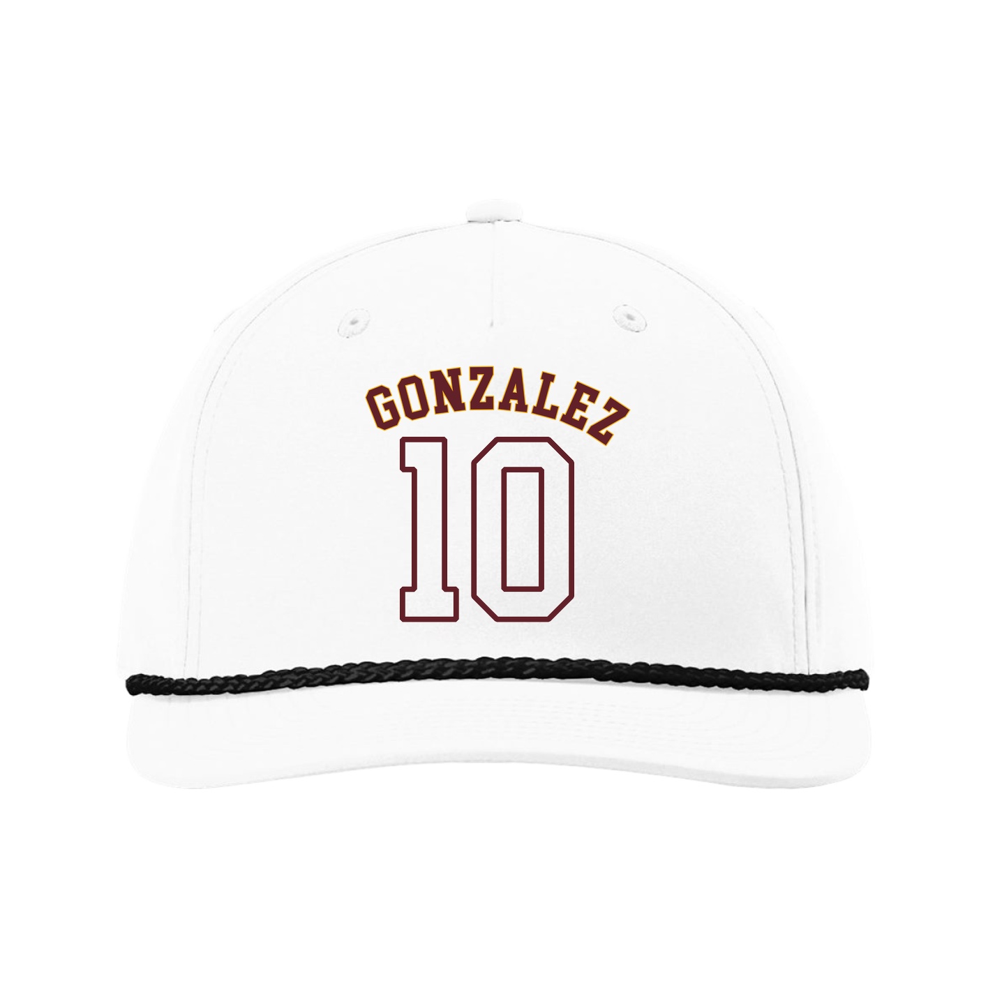 Five-Panel Classic Rope Cap — Shirsey Arch in White