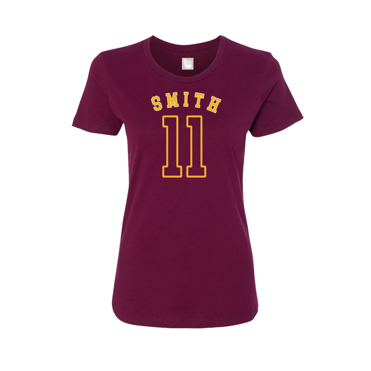 Fitted Women's Tee — Shirsey Arch in Maroon