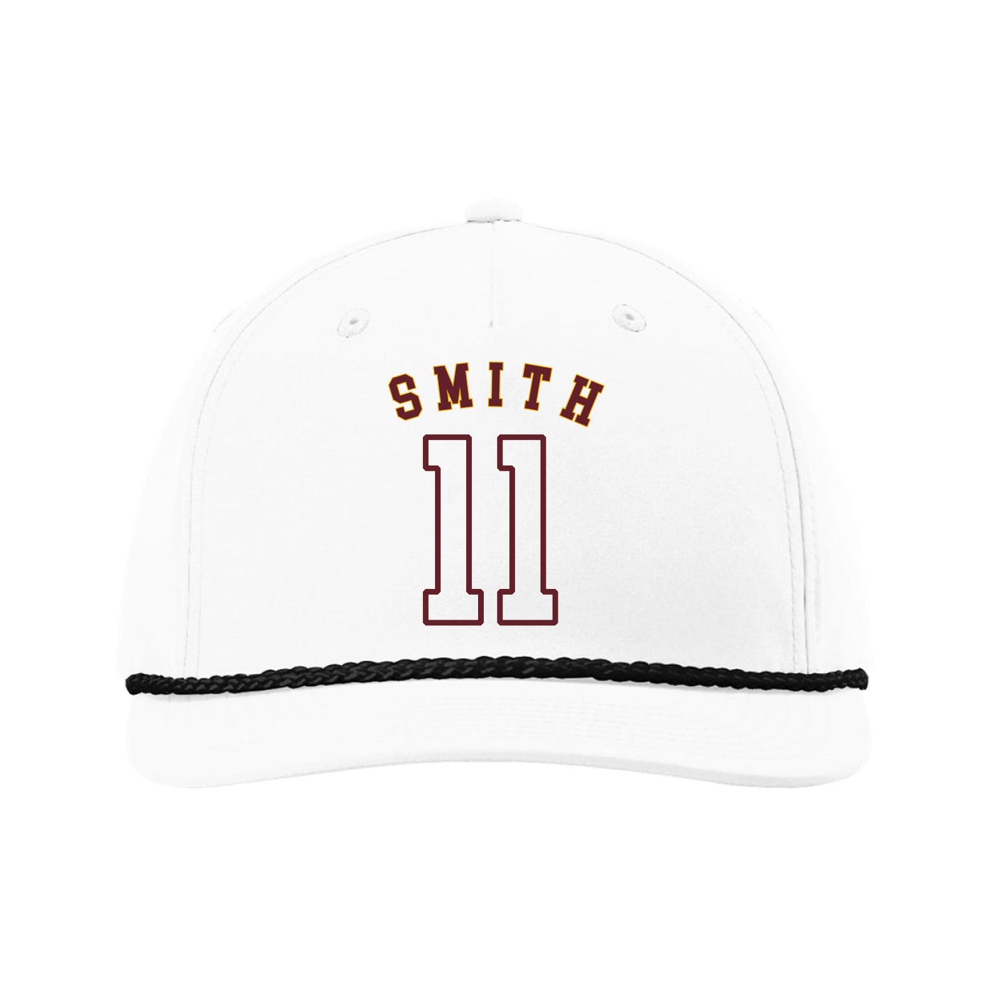 Five-Panel Classic Rope Cap — Shirsey Arch in White