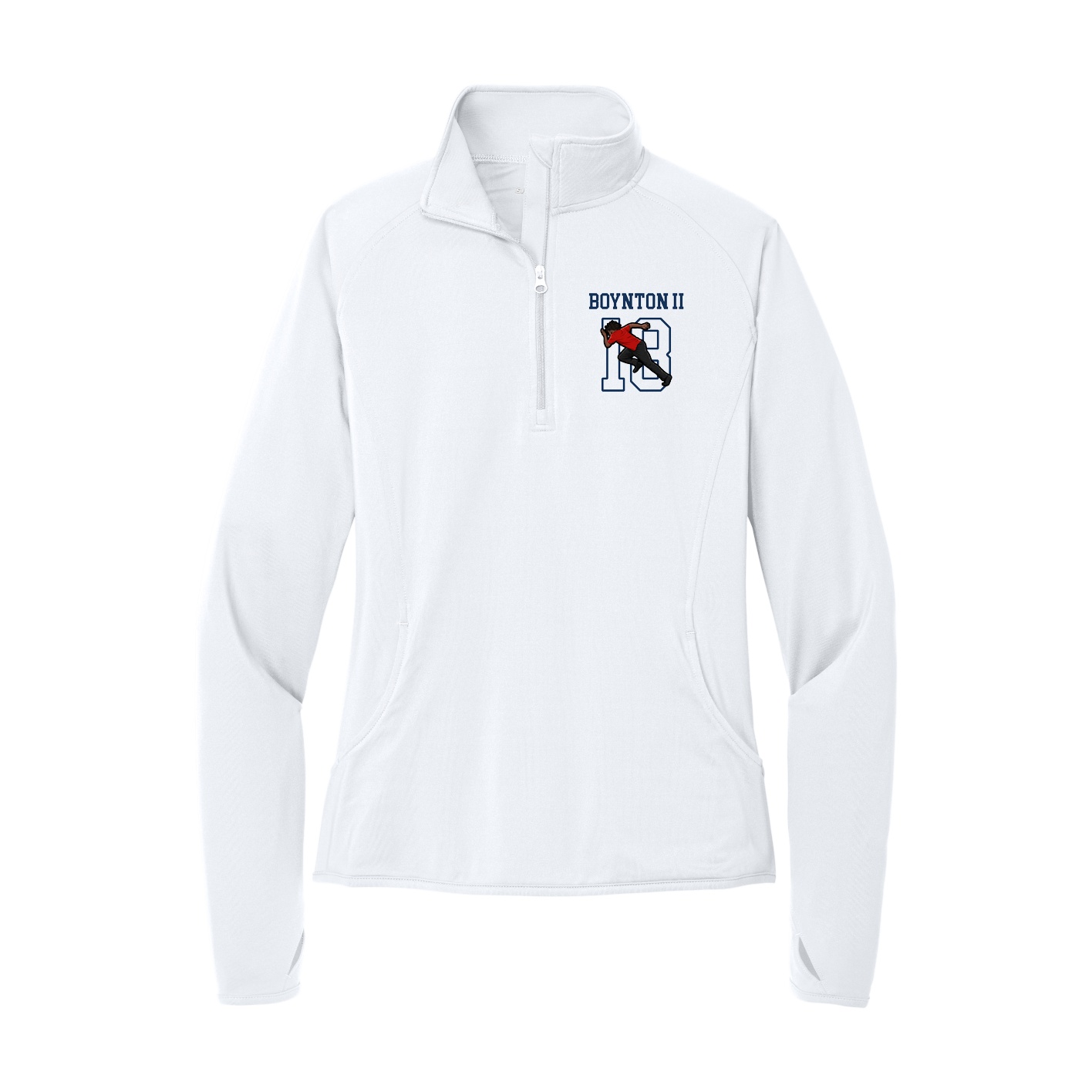 Women's Q-Zip Pullover — Shirsey in White