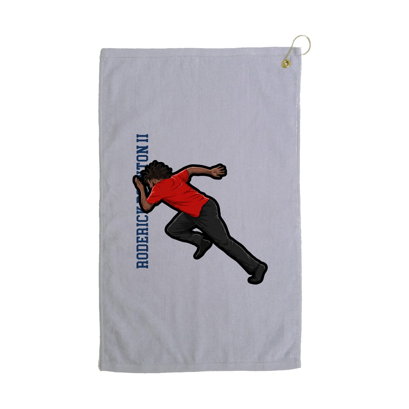 Golf Towel — Name Vertical in Grey