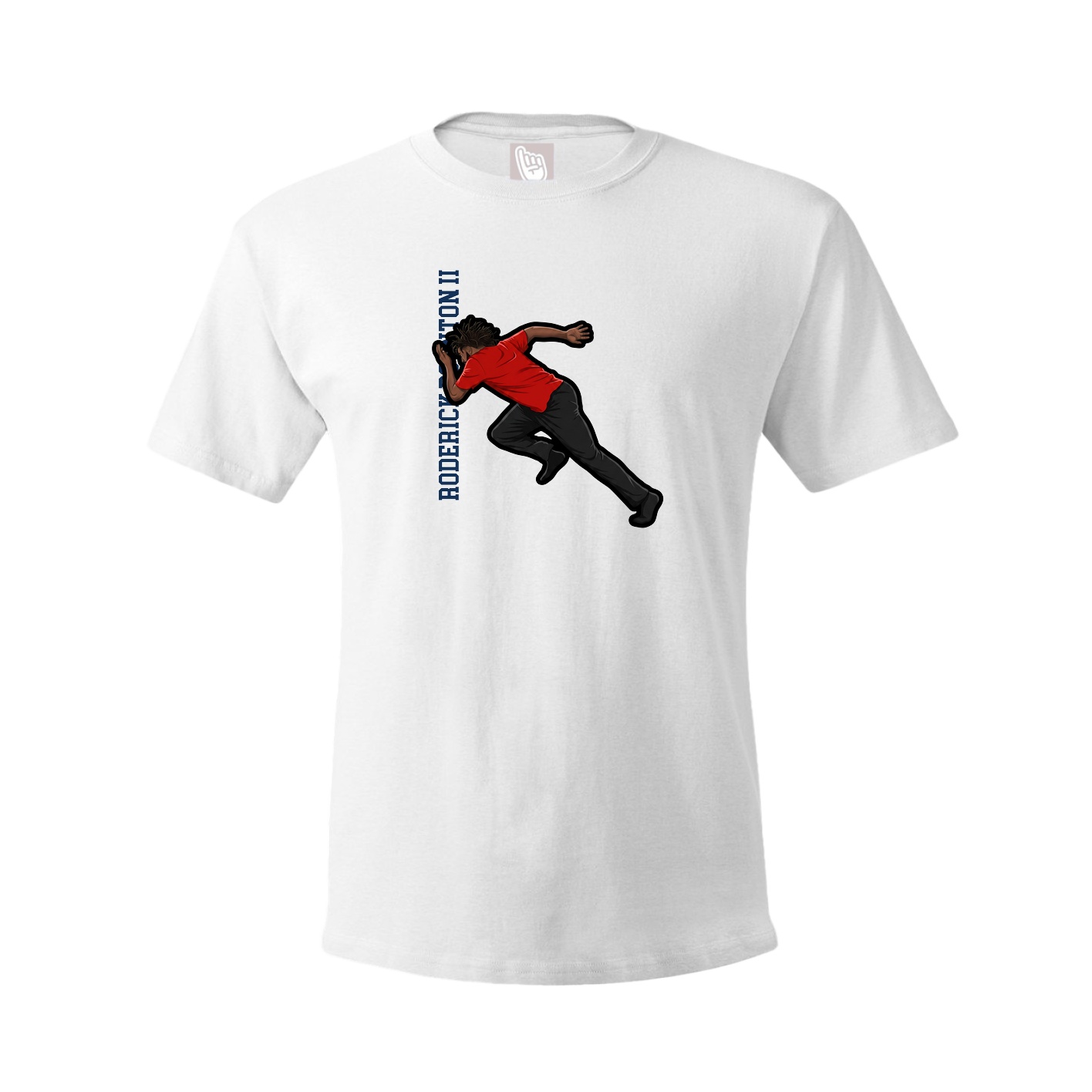 Tee — Name Vertical in White