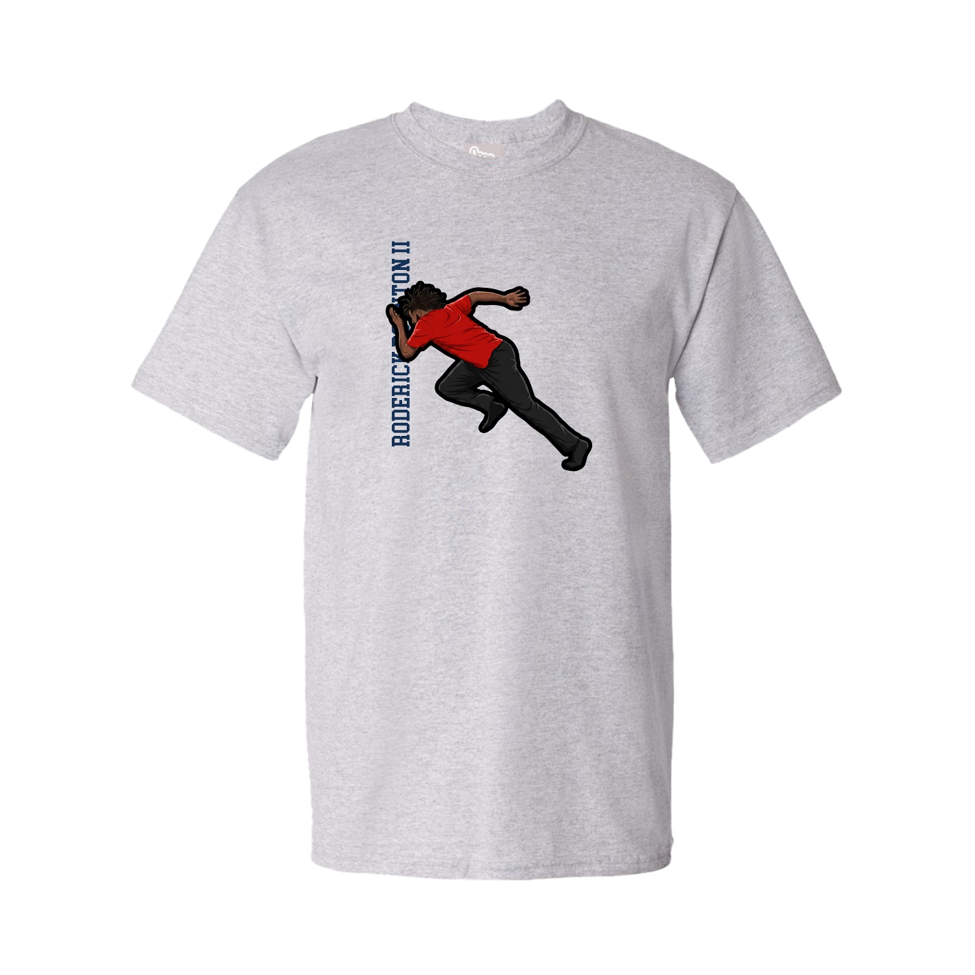 Youth Tee — Name Vertical in Grey