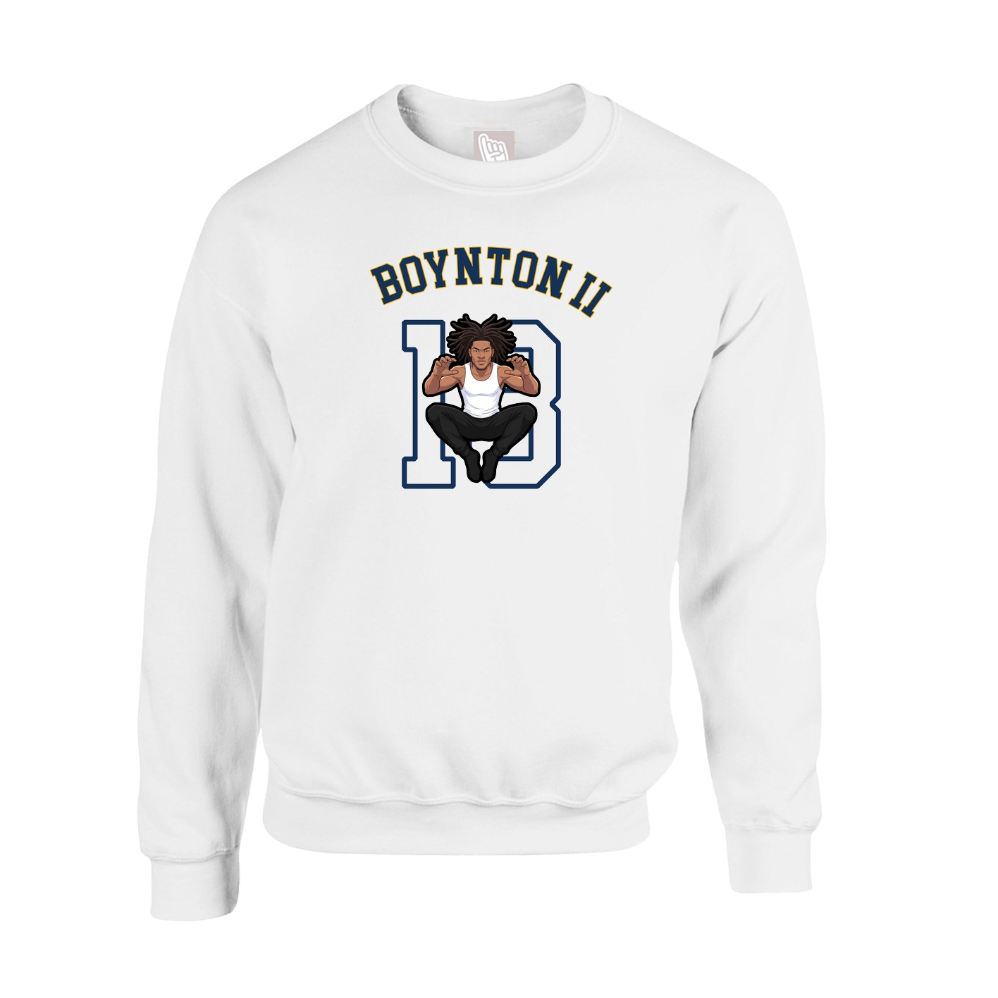 Fleece Crew — Shirsey Arch in White