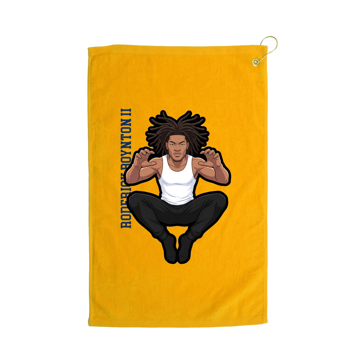 Golf Towel — Name Vertical in Gold