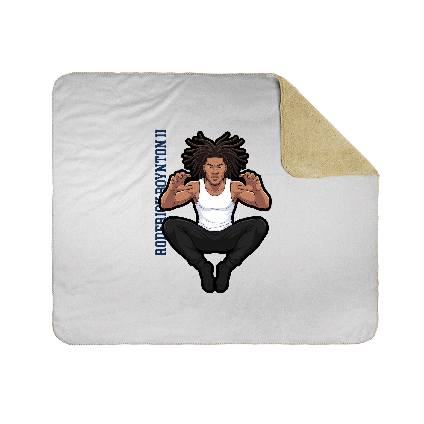 Throw Blanket — Name Vertical in White