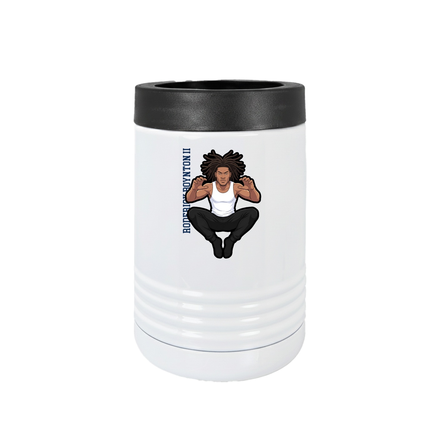 Beverage Holder — Name Vertical in White