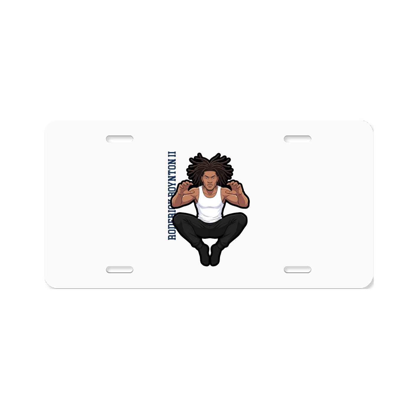 License Plate — Name Vertical in Classic