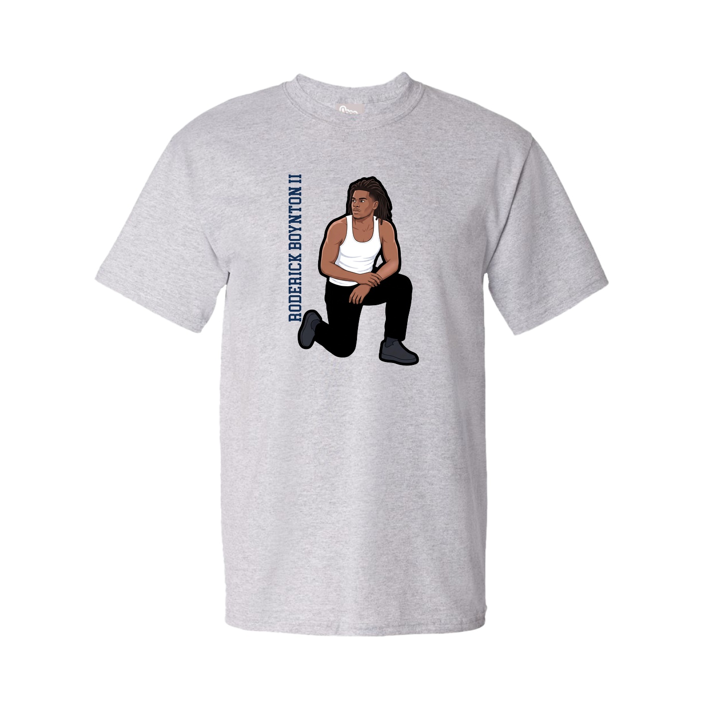 Tee — Name Vertical in Grey
