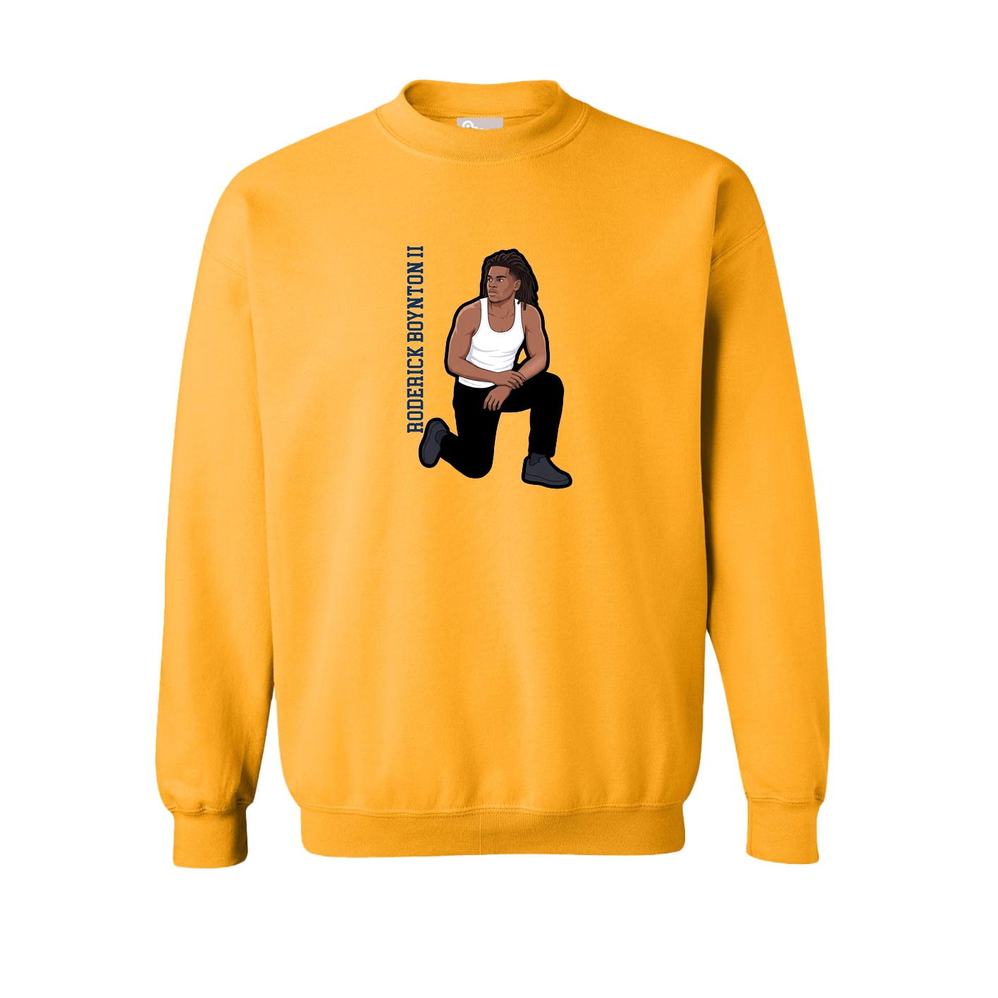 Fleece Crew — Name Vertical in Gold