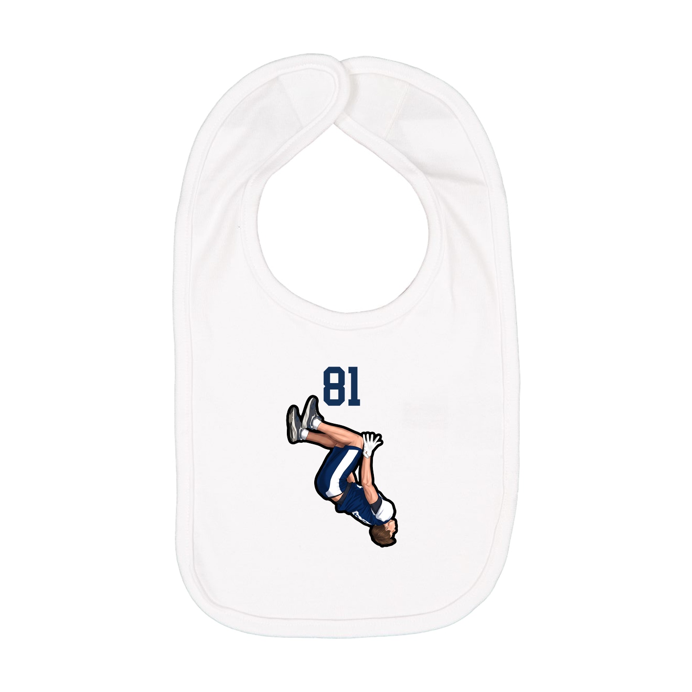 Infant Bib — Number Top in White