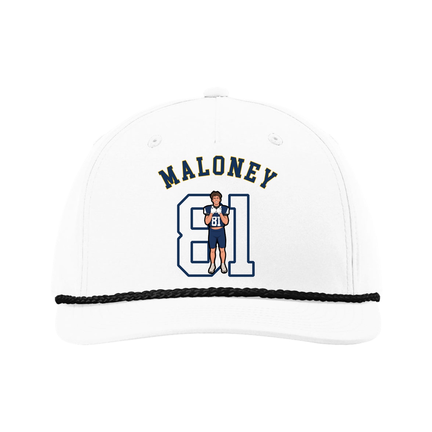 Five-Panel Classic Rope Cap — Shirsey Arch in White
