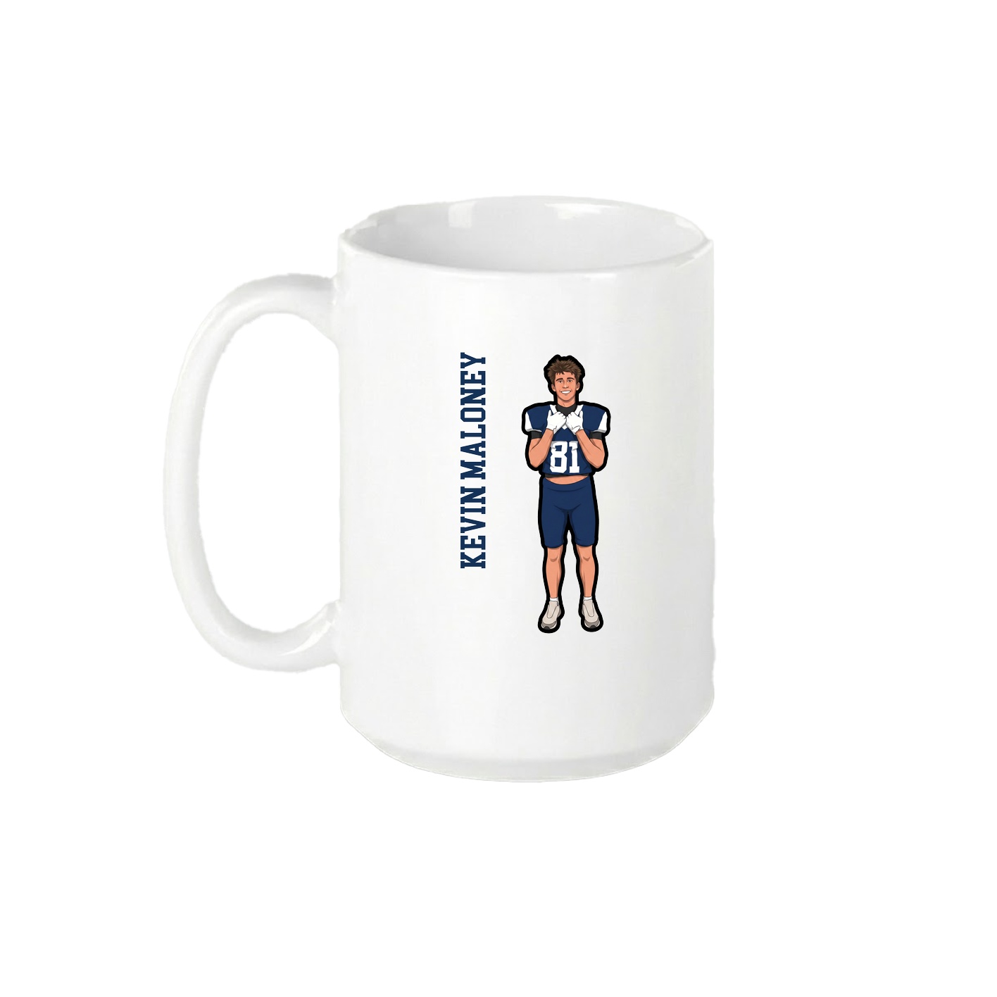 15oz Coffee Mug — Name Vertical in White
