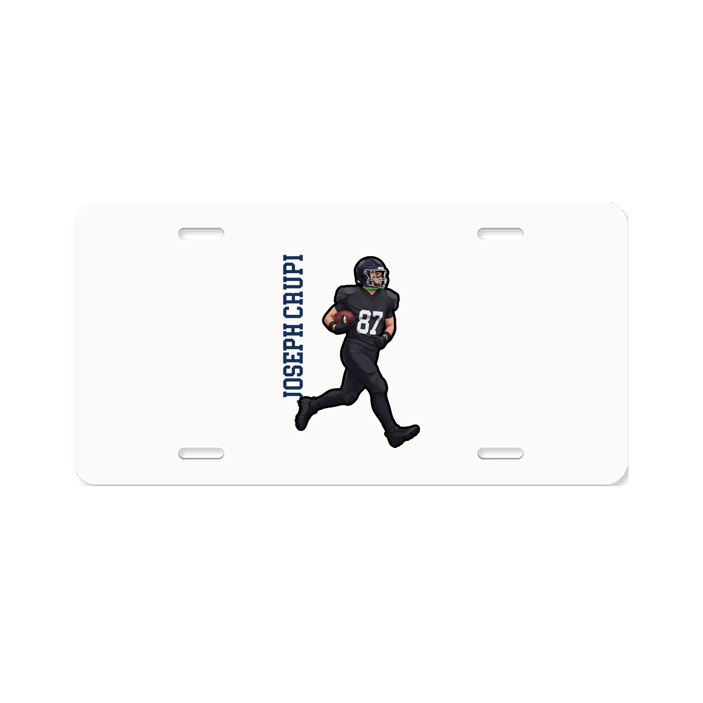 License Plate — Name Vertical in Classic