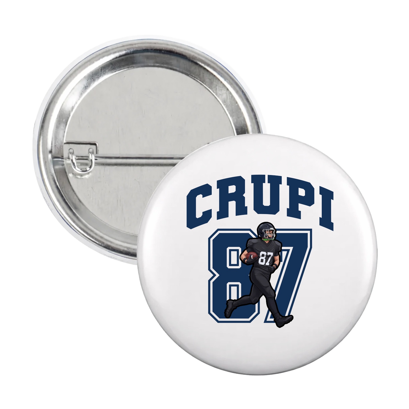Game Day Button — Number in White