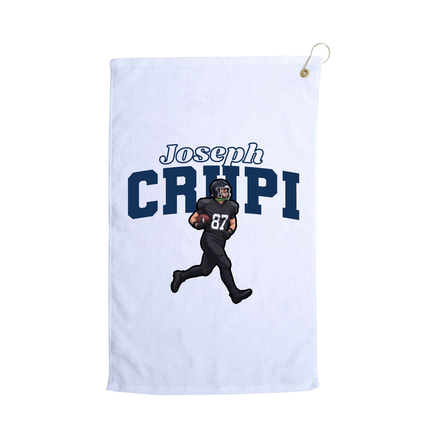 Golf Towel — Name Arch in White