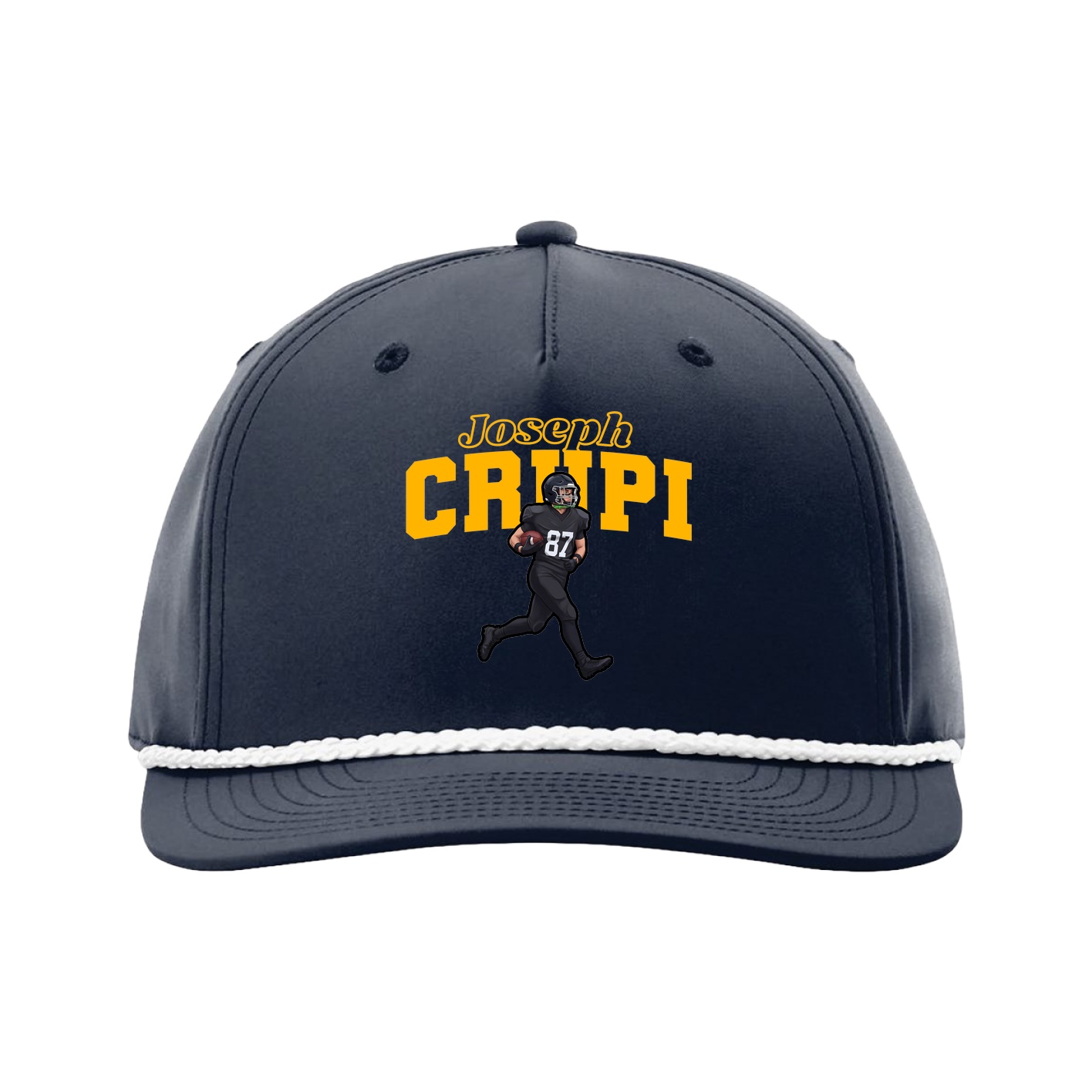 Five-Panel Classic Rope Cap — Name Arch in Navy