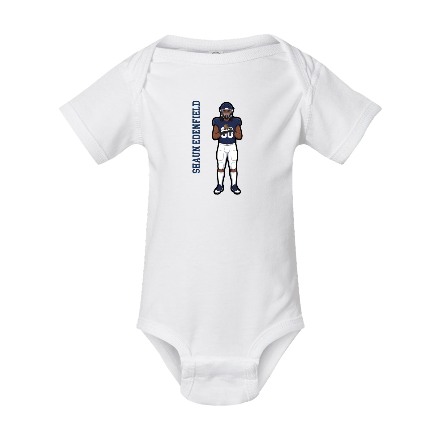 Baby Onesie — Name Vertical in White