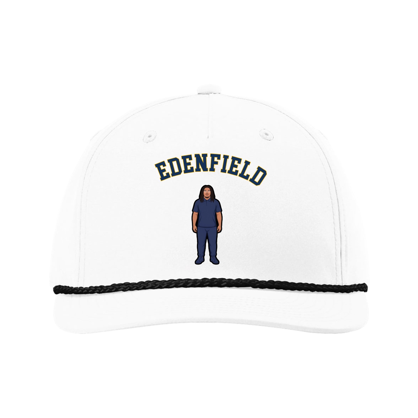 Five-Panel Classic Rope Cap — Shirsey Arch in White