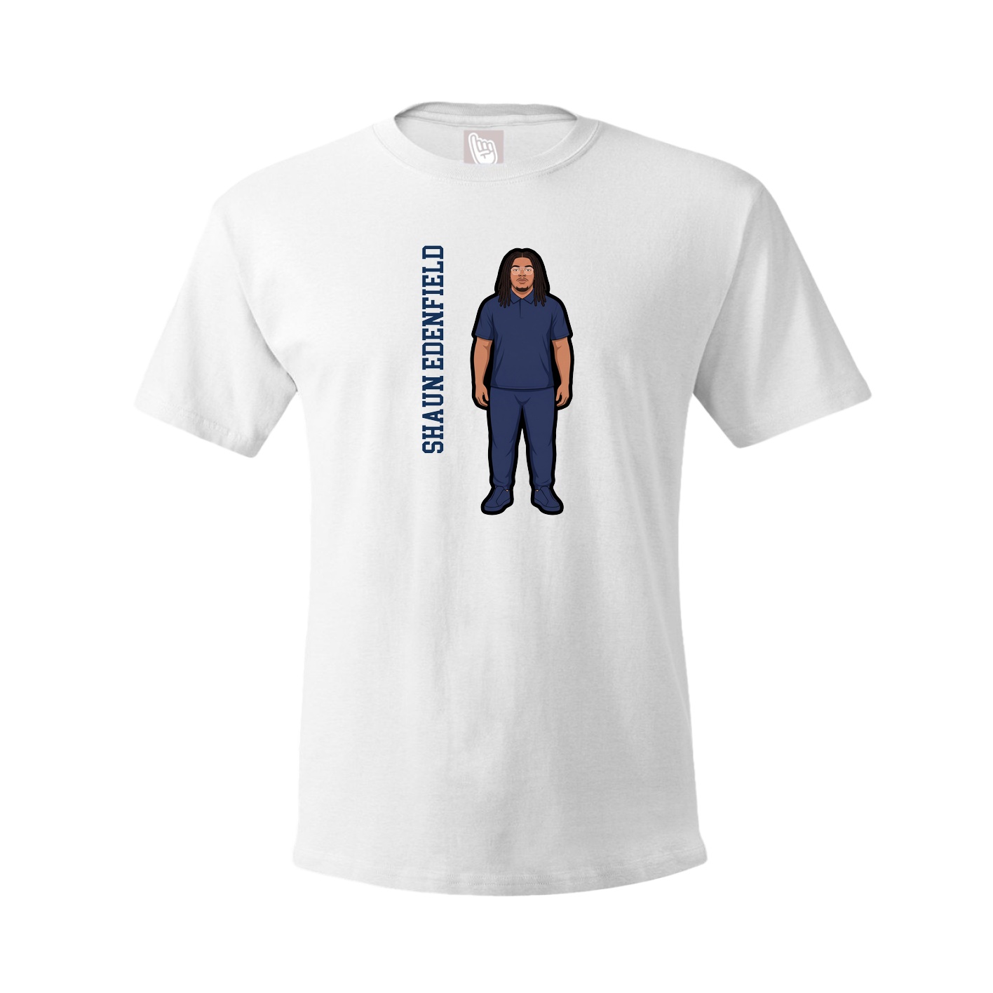 Youth Tee — Name Vertical in White