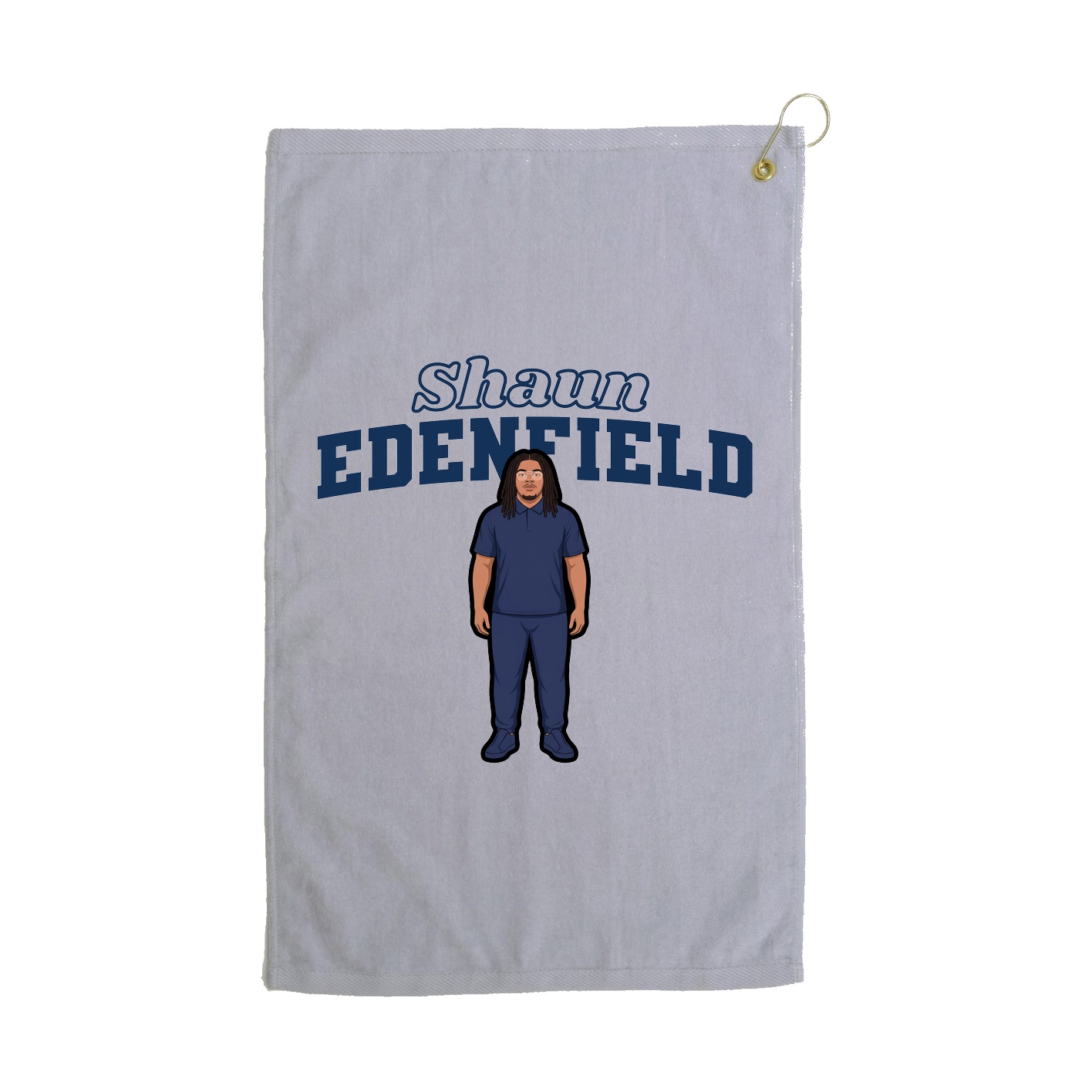 Golf Towel — Name Arch in Grey