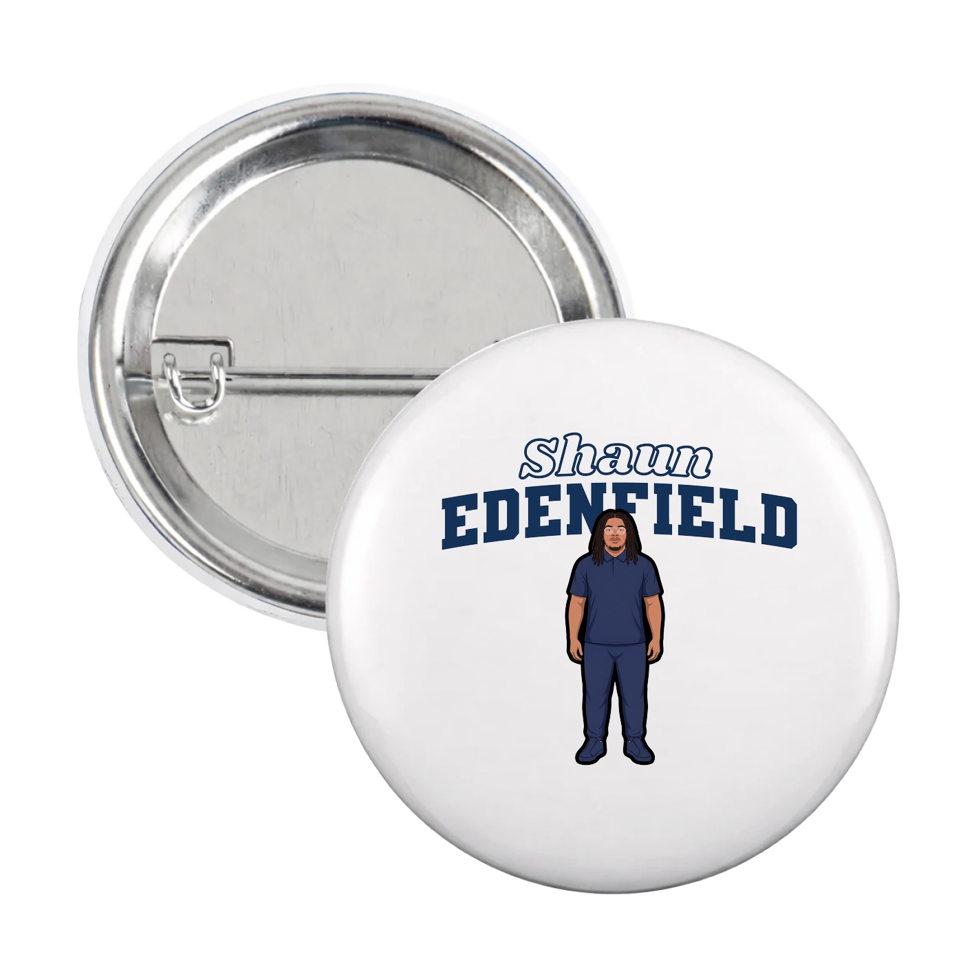 Game Day Button — Name Arch in White