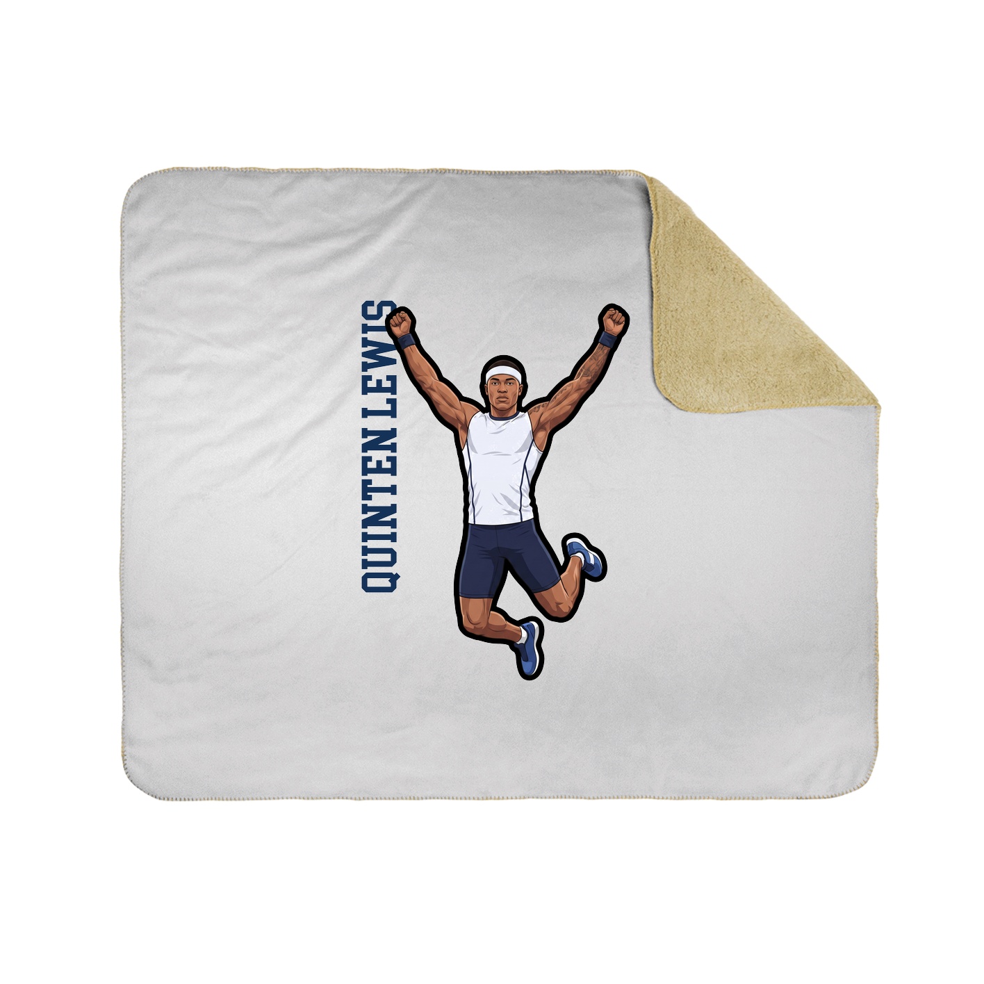 Throw Blanket — Name Vertical in White