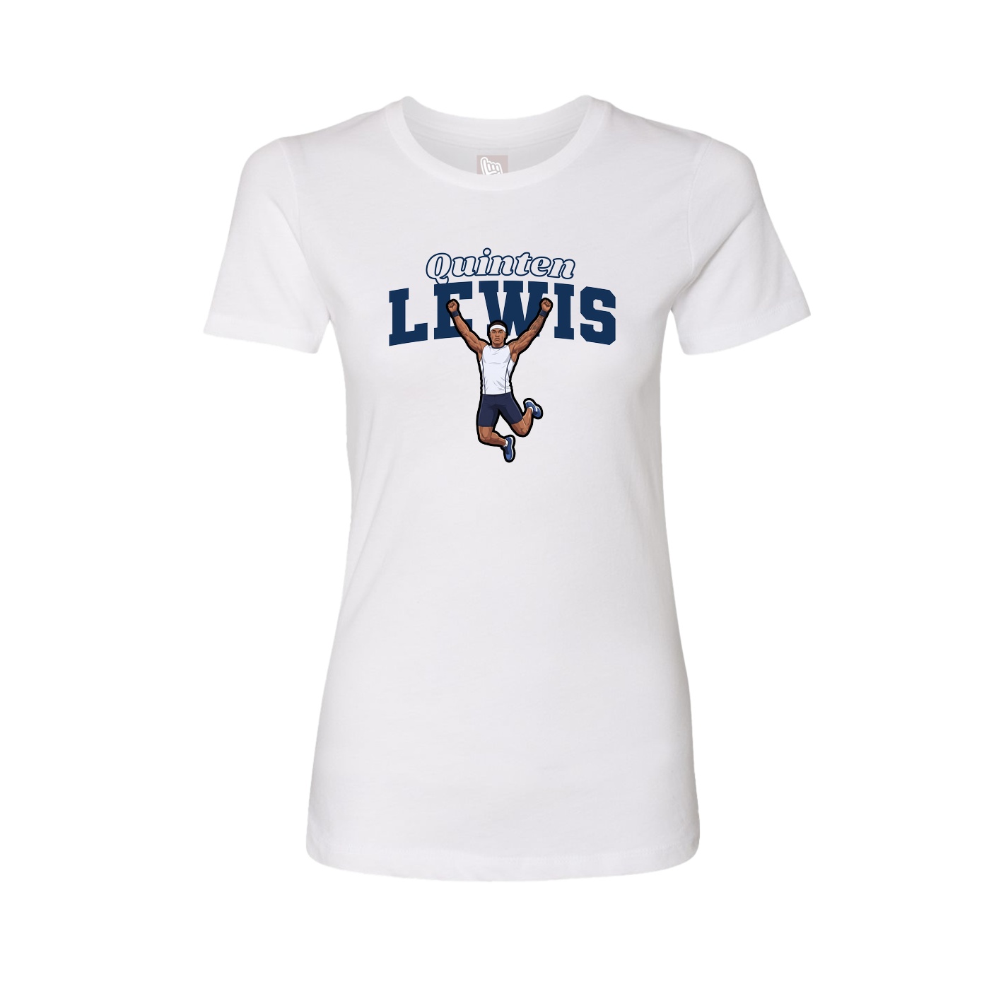 Fitted Women's Tee — Name Arch in White