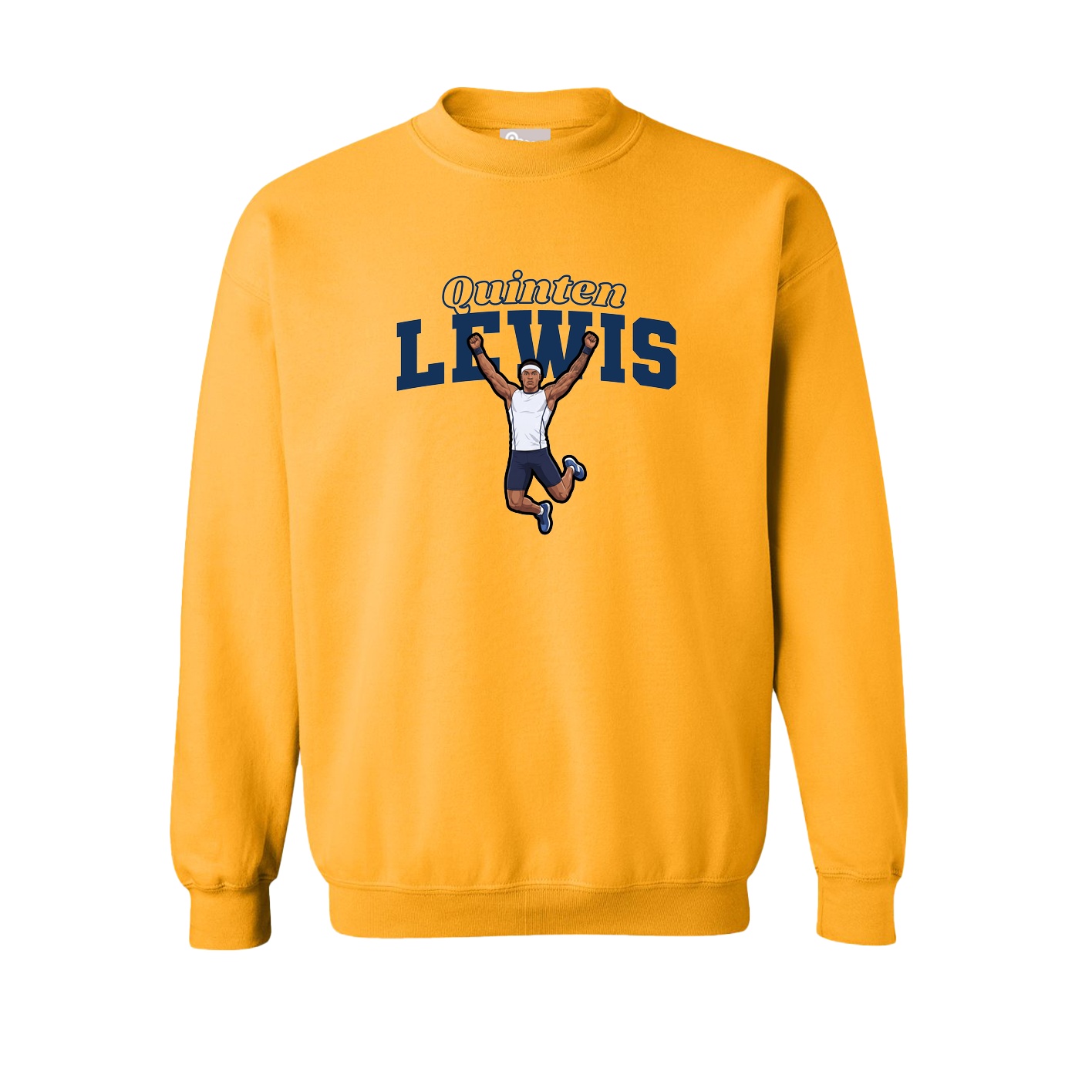 Fleece Crew — Name Arch in Gold
