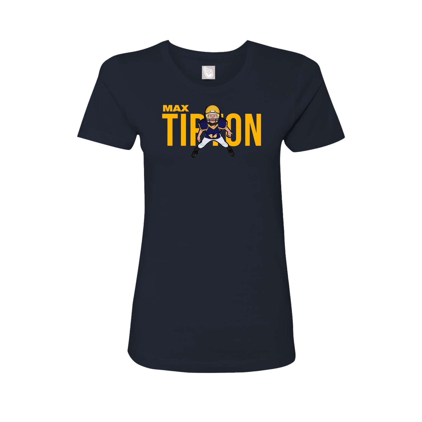 Fitted Women's Tee — Player Name in Navy